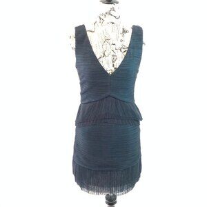 NWOT BCBG MaxAzria Sven teal w navy mesh dress M